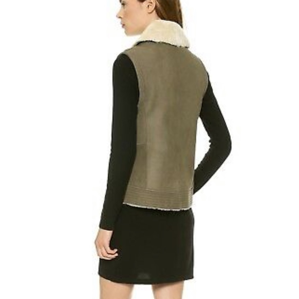 VINCE Genuine Lamb Shearling Vest - Picture 4 of 11
